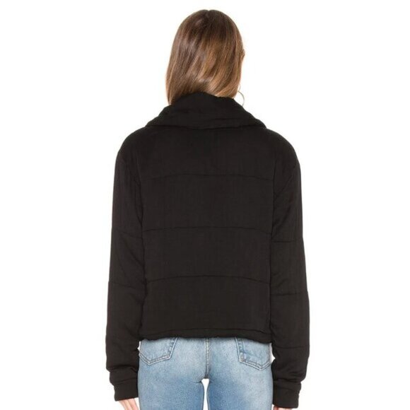 Young Fabulous & Broke Black Velour Furry Jacket Relaxed Fit Size Medium - Picture 2 of 11